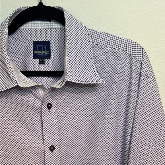 PARC 81 Men's Purple Patterned Dress Shirt Button-up XL - Picture 1 of 9